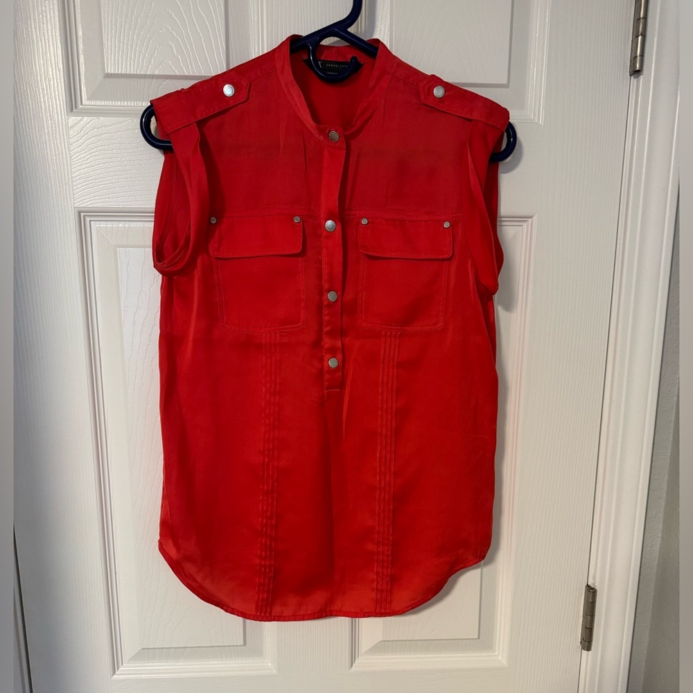 Armani Exchange Red Orange Blouse in size Small